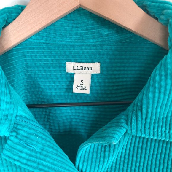 L.L. Bean Oversized Corduroy Shacket Turquoise - Picture 3 of 7
